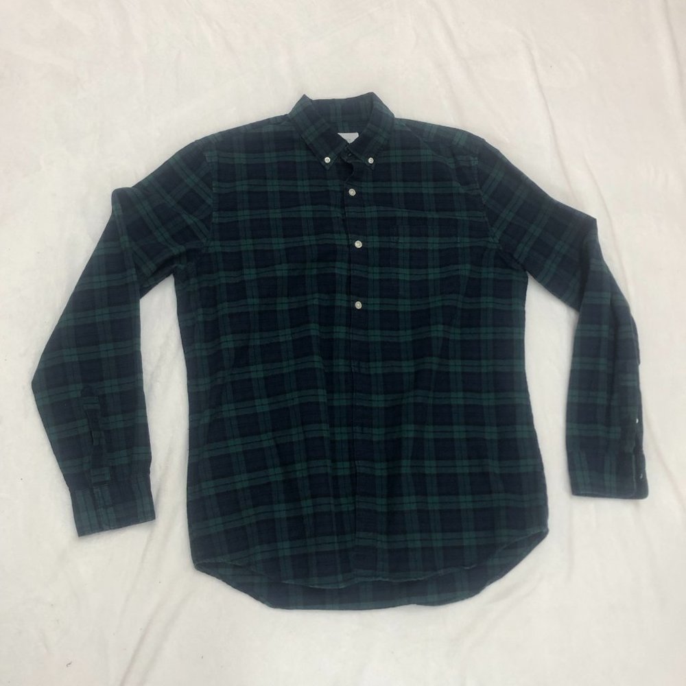 Vintage GAP Plaid Flannel Shirt 90s Button Down Green Size Large.
